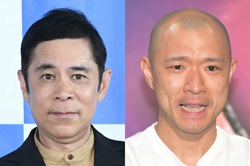 ナインティナイン・岡村隆史(左)と、R-1覇者・今井らいぱち