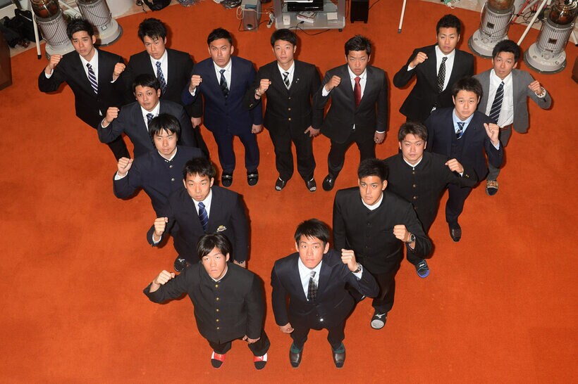 増田大（後列右端）が入寮した当時は育成選手だった