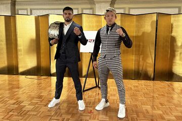 ホベルト・サトシ・ソウザ（左）と堀江圭功