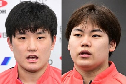 張本智和(左)と松島輝空