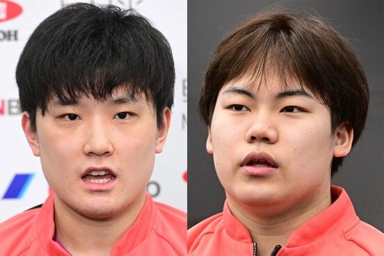 張本智和(左)と松島輝空