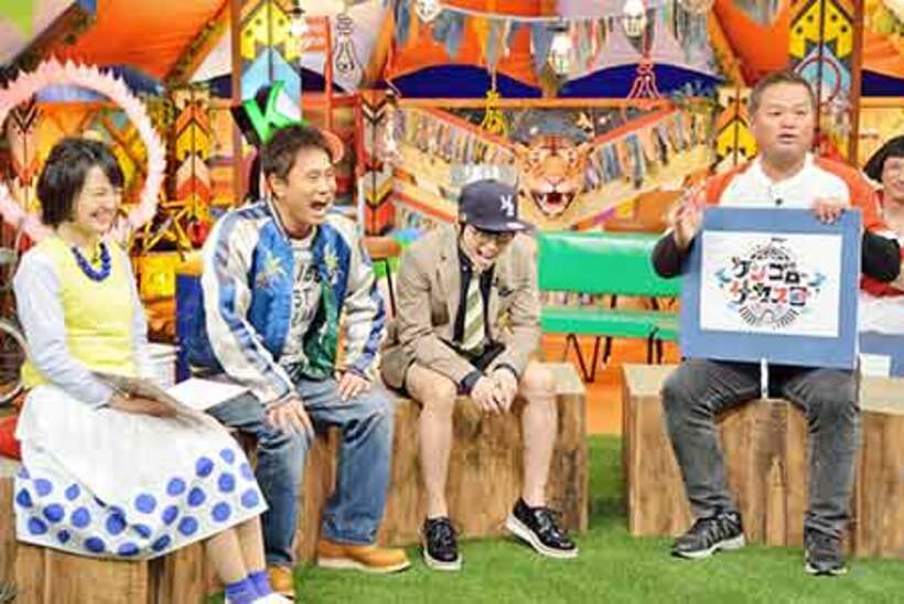 初回収録に参加した藤村温子アナウンサー、浜田雅功、西川貴教、金村義明氏（左から）