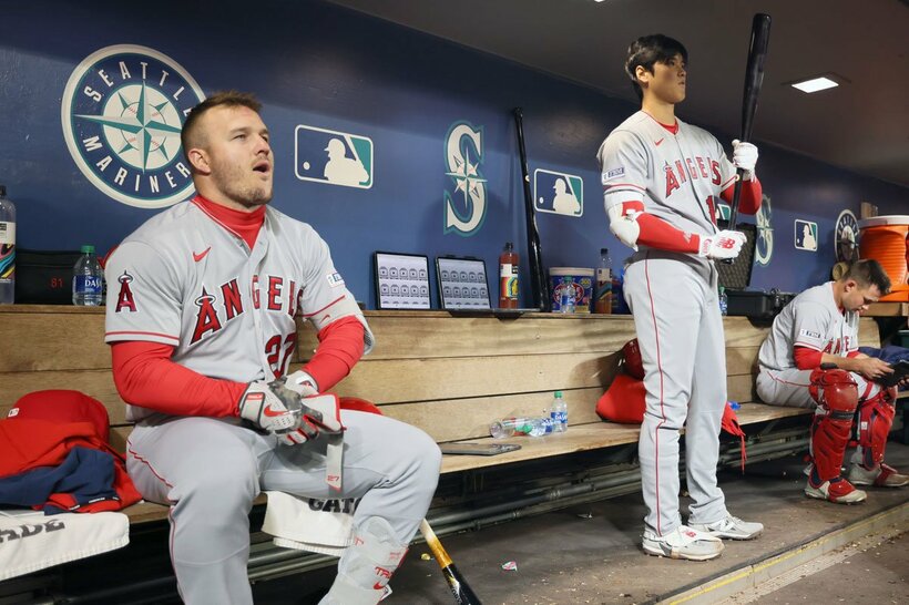 トラウト（左）と大谷。差がついてしまった（２０２３年）