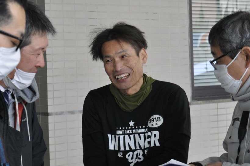 エンジンの出来に思わず笑顔の深井利寿