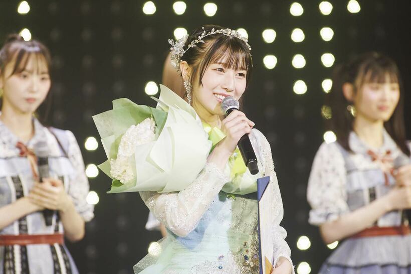 卒業公演でファンに思いを語った安部若菜（ⒸNMB48）
