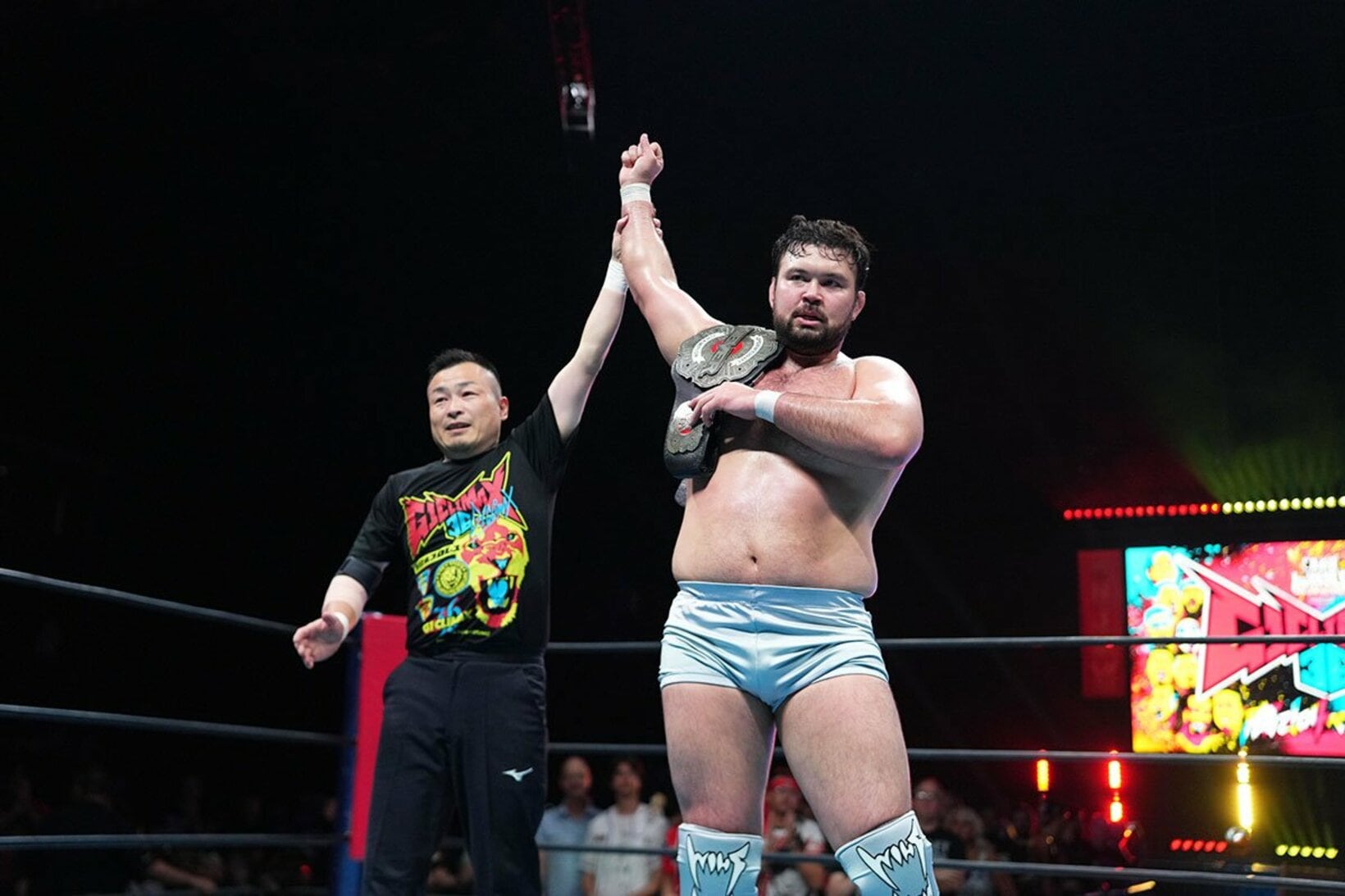開幕したG1から新コスチュームのウルフアロン（新日本プロレス提供）