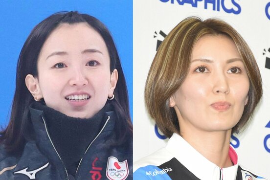 ロコ・ソラーレの藤沢五月（左）とフォルティウスの吉村紗也加