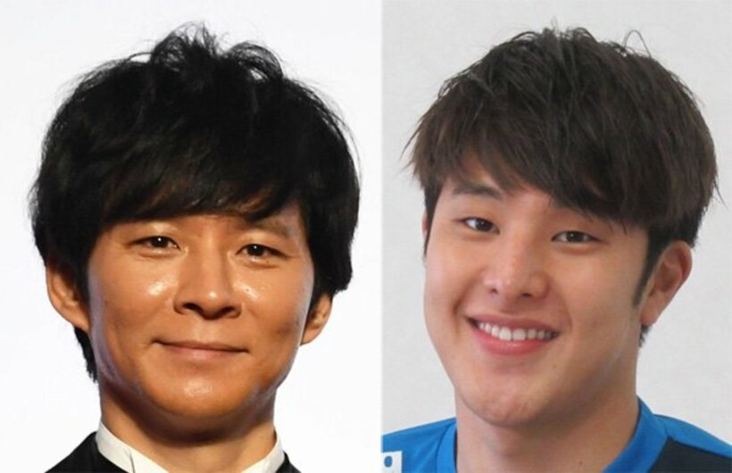  渡部建（左）と瀬戸大也