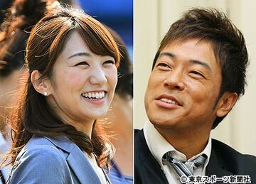 陣内智則（右）とフジテレビ・松村未央アナ