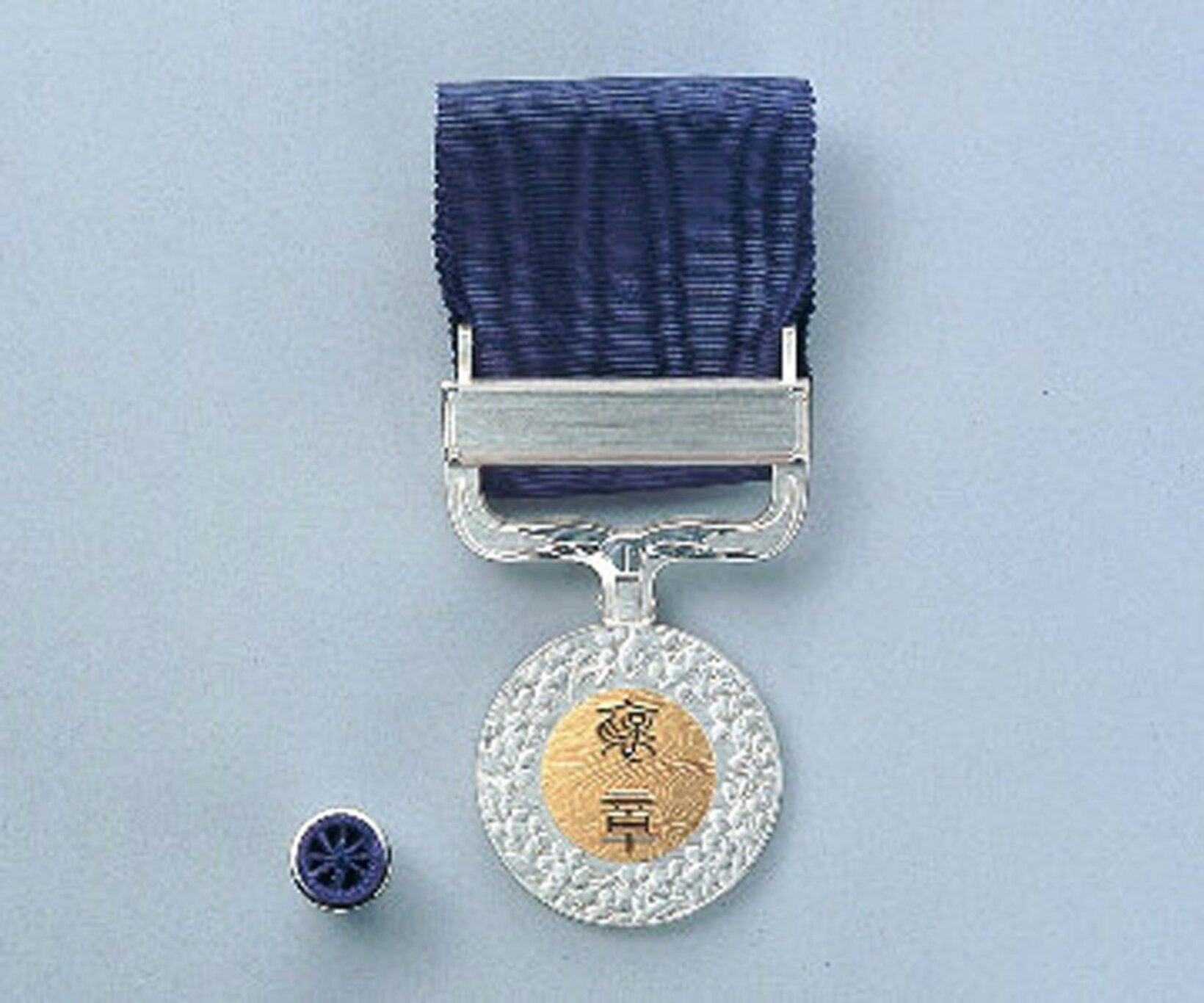 中居に授与された紺綬褒章（内閣府提供）