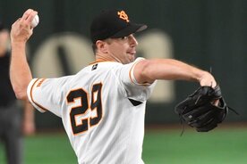 ２戦目に先発し来日初勝利を手にした巨人・グリフィン
