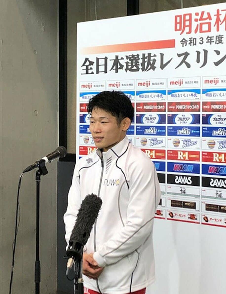  レスリング全日本選抜の男子グレコ６３キロ級プレーオフを制した清水賢亮
