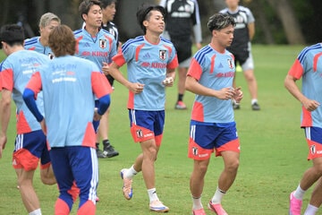 事前合宿を行っている日本代表の選手たち