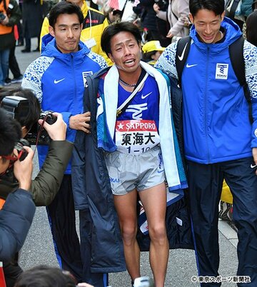  ２位でゴールした東海大・郡司