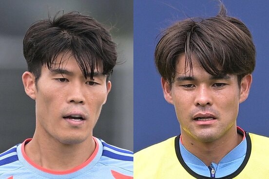 冨安健洋(左)と佐野海舟