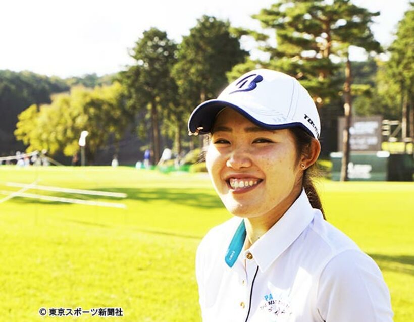  初めてのプロアマを終えた古江は笑顔