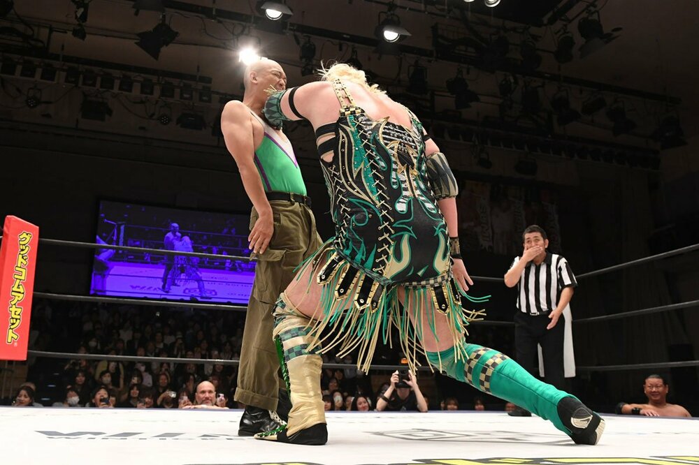 みなみかわを攻める納谷幸男(右)
