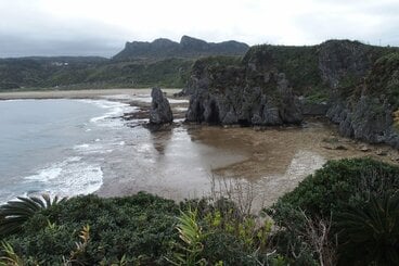 転覆事故が遭った沖縄・辺野古の海岸