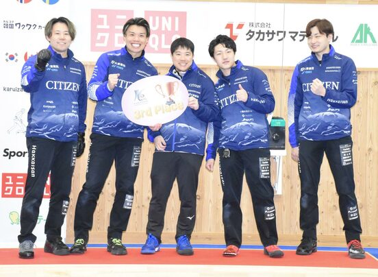 SC軽井沢クラブ（男子）の選手たち（左から小泉聡、山口剛史、臼井槙吾、山本遵、柳沢李空）