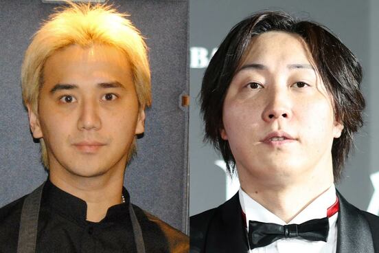 （左から）こめお、溝口勇児氏