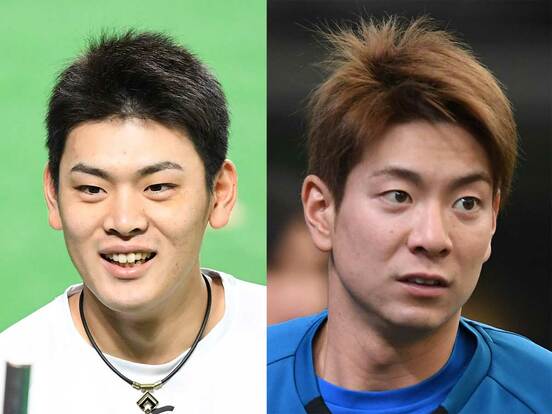 日本ハムの野村佑希(左)と松本剛(東スポWeb)