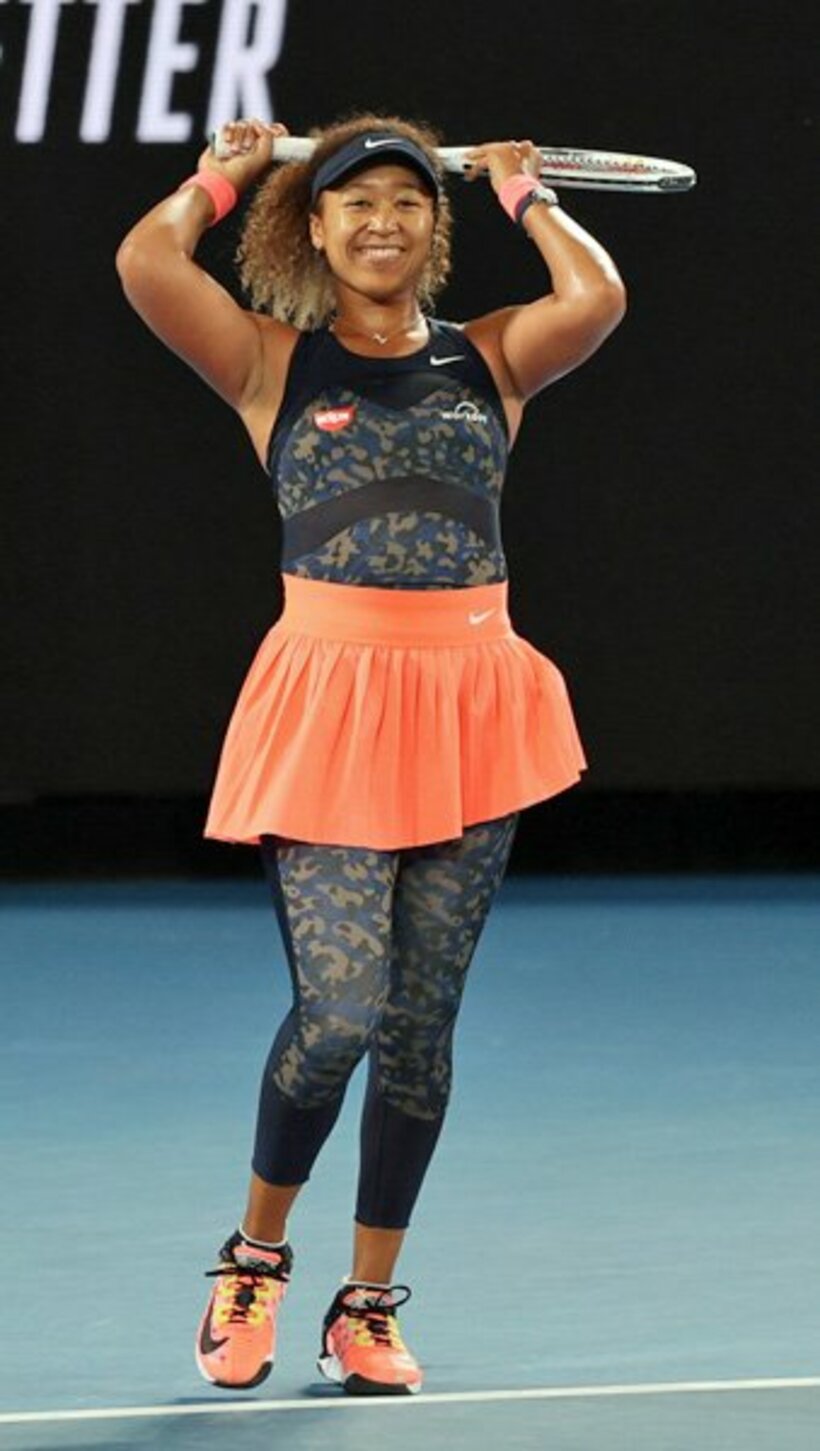  全豪オープンを制した大坂は派手なウエアでアピール(ロイター)