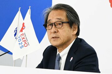 会見を行った日本国際博覧会協会の石毛博行事務総長