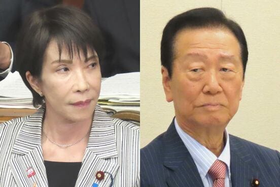 高市首相（左）と小沢一郎氏