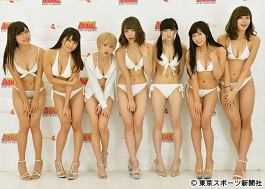 元「ＡＫＢ４８」の森川彩香（左端）ら７名の候補者