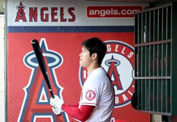  レンジャーズ戦に「１番・ＤＨ」で先発した大谷翔平（ロイター＝USA TODAY Sports）