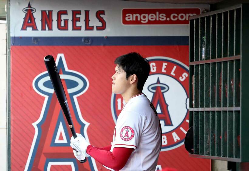  レンジャーズ戦に「１番・ＤＨ」で先発した大谷翔平（ロイター＝USA TODAY Sports）