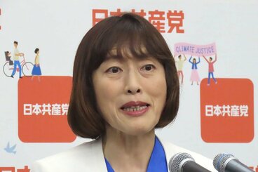 日本共産党の田村智子委員長.