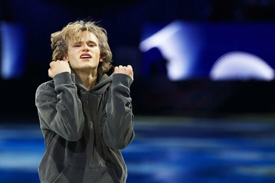 団体は金、個人は８位でミラノ五輪を終えたイリア・マリニン（ロイター）