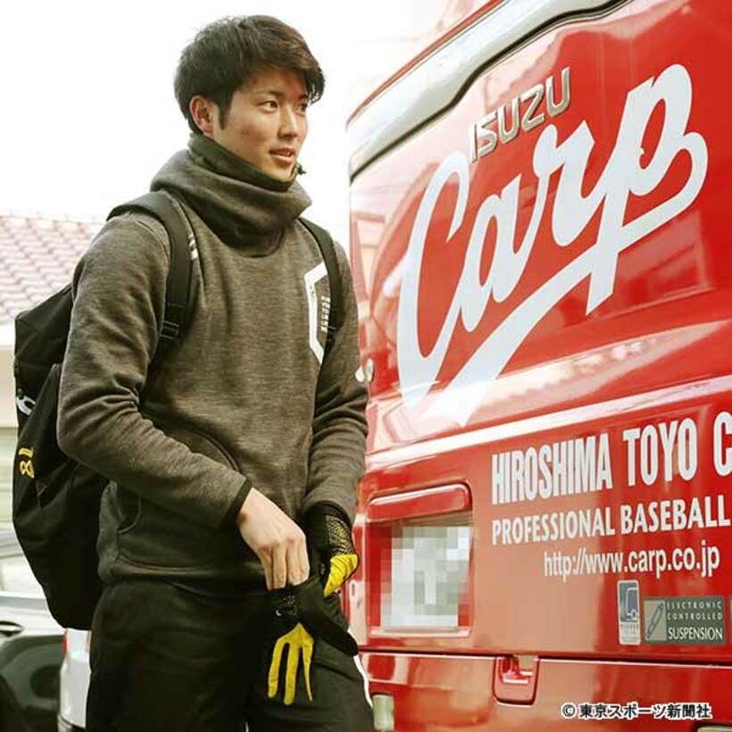  新人合同自主トレ初日に臨んだ森下