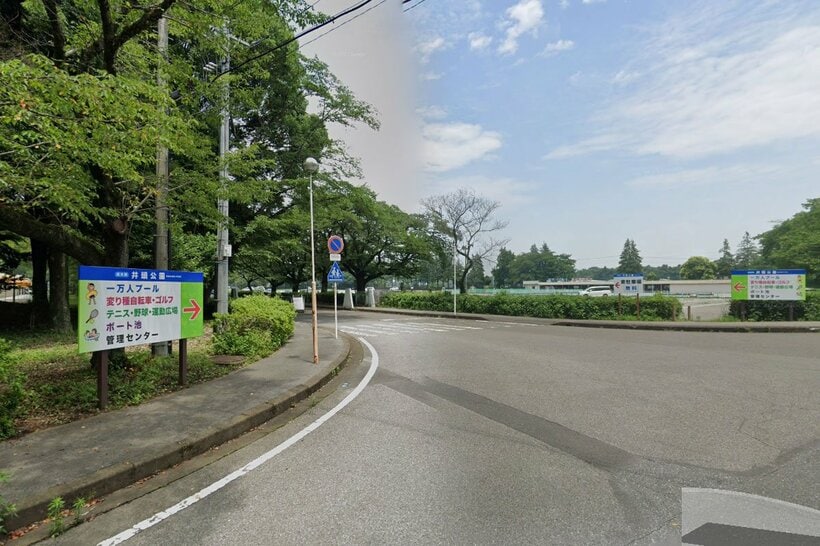 ライブ会場となった栃木県真岡市内の大型公園（Googleストリートビューから）