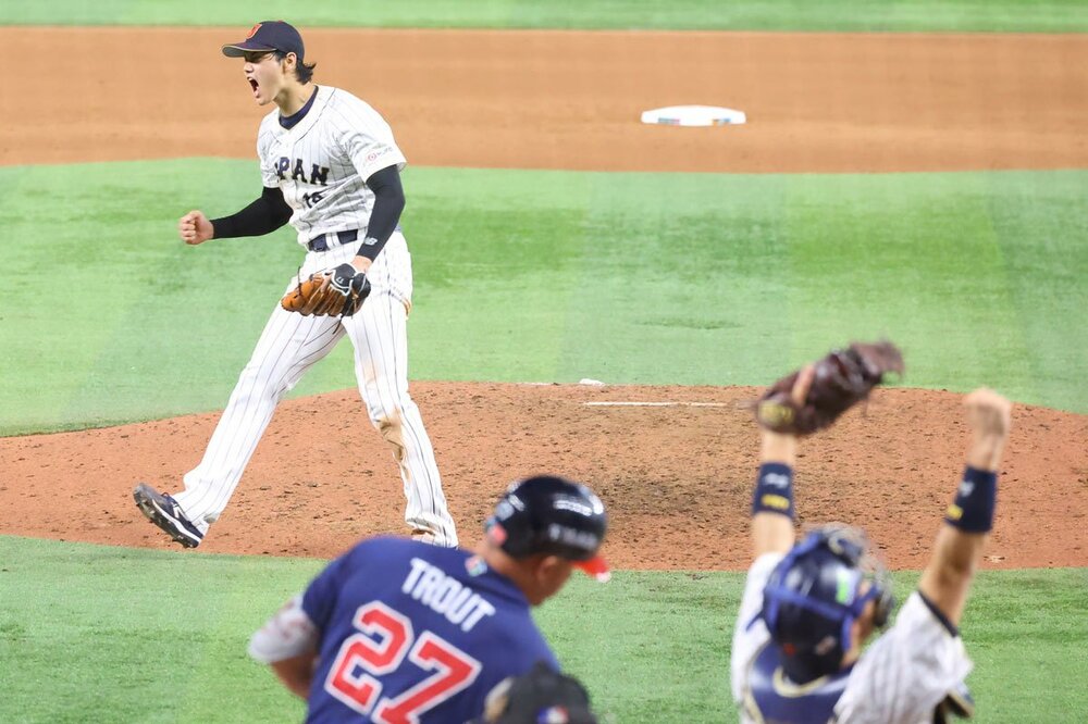 WBC名場面！ トラウト三振斬りで吠える大谷翔平