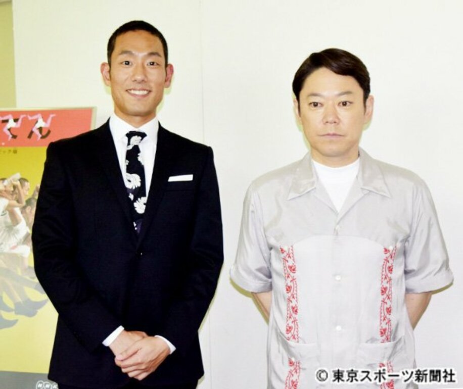  いだてんトークイベントに登場した中村勘九郎（左）と阿部サダヲ