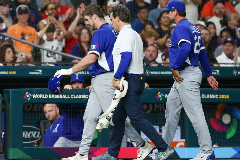 右足を痛め交代したカイル・ティール（ロイター）