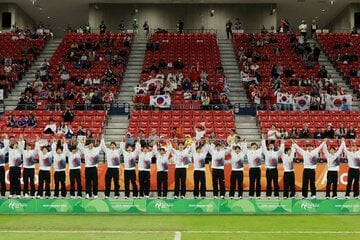 サッカー男子決勝で日本を下した韓国代表（ロイター）
