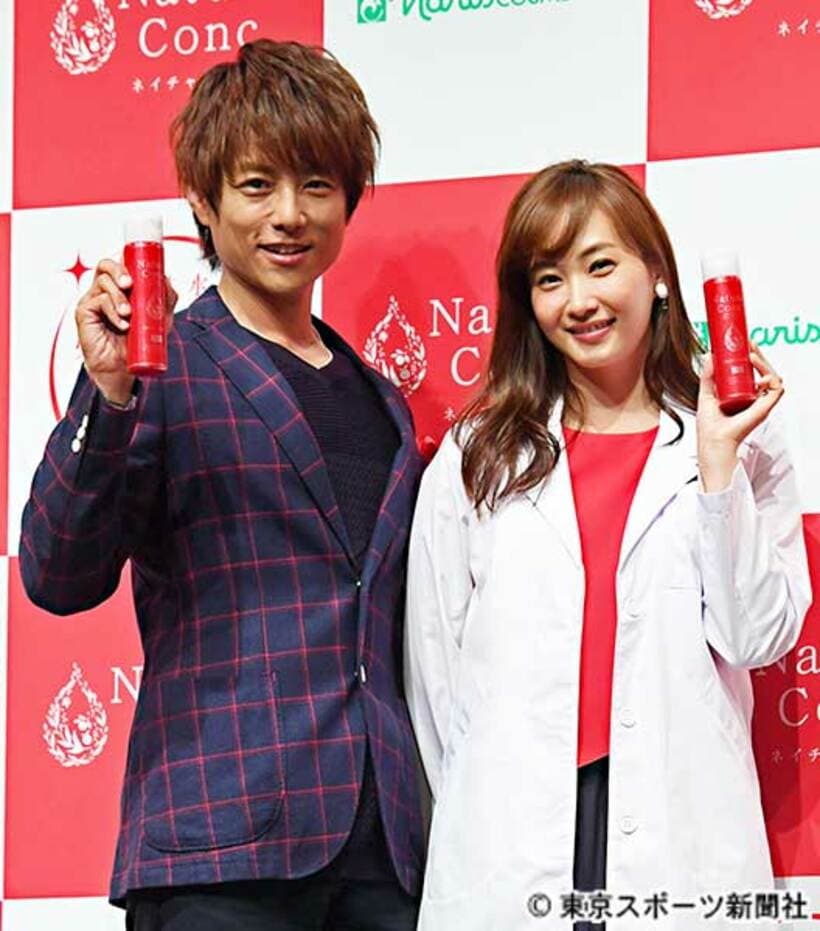  ＰＲイベントに出席した杉浦太陽（左）と藤本美貴