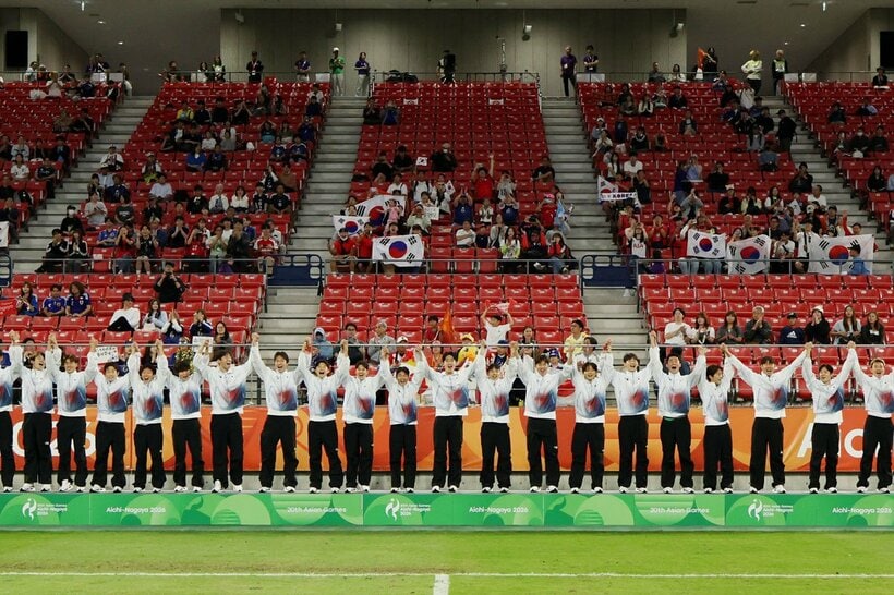 サッカー男子決勝で日本を下した韓国代表（ロイター）