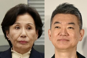 激論を交わした田中真紀子氏（左）と橋下徹氏