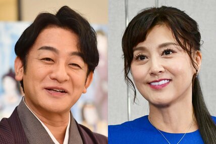 片岡愛之助(左)と妻の藤原紀香