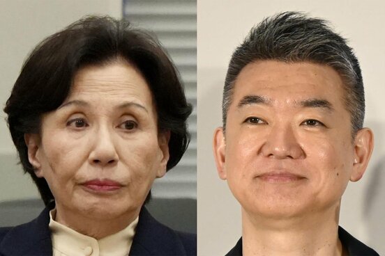 激論を交わした田中真紀子氏（左）と橋下徹氏
