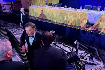 中止となった晩餐会の会場（ロイター）