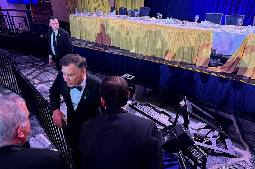 中止となった晩餐会の会場（ロイター）