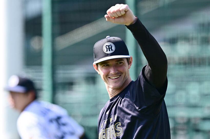 練習中でもルーカスはこの笑顔