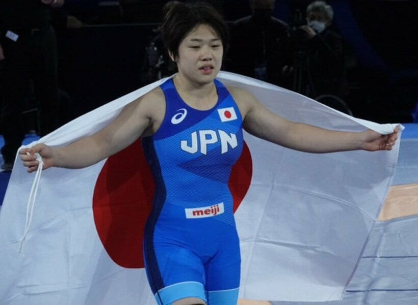  世界の頂点に立った吉元玲美那（日本レスリング協会提供）