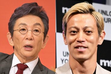 古舘伊知郎(左)と本田圭佑
