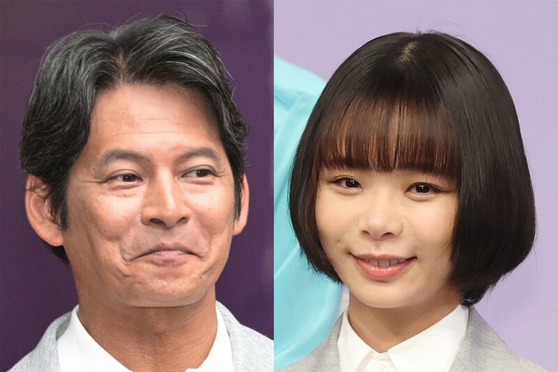 織田裕二（左）と趣里